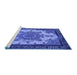 Sideview of Machine Washable Oriental Blue Industrial Rug, wshurb1927blu