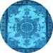 Round Oriental Light Blue Industrial Rug, urb1927lblu