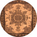 Round Oriental Orange Industrial Rug, urb1927org