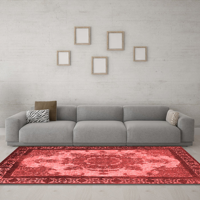 Industrial Red Washable Rugs