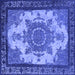 Square Oriental Blue Industrial Rug, urb1927blu