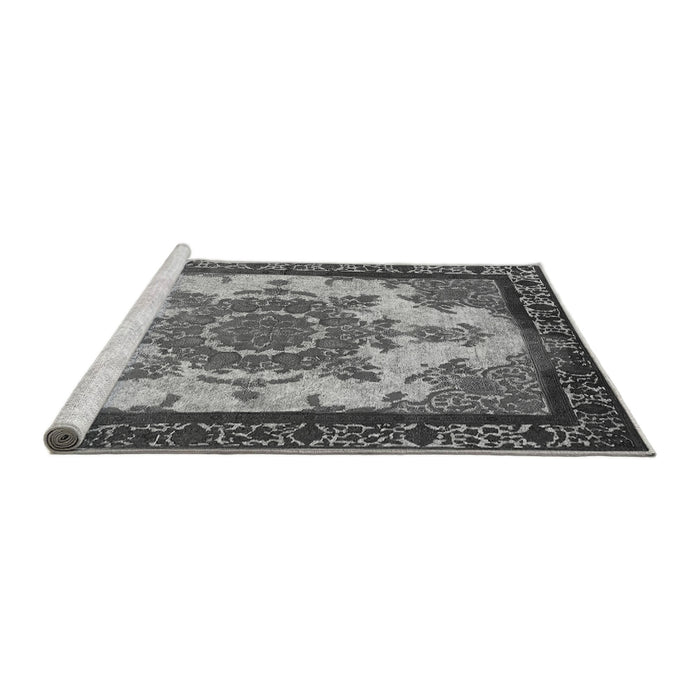 Sideview of Machine Washable Oriental Gray Industrial Rug, wshurb1927gry