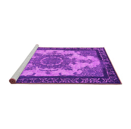 Sideview of Machine Washable Oriental Pink Industrial Rug, wshurb1927pnk