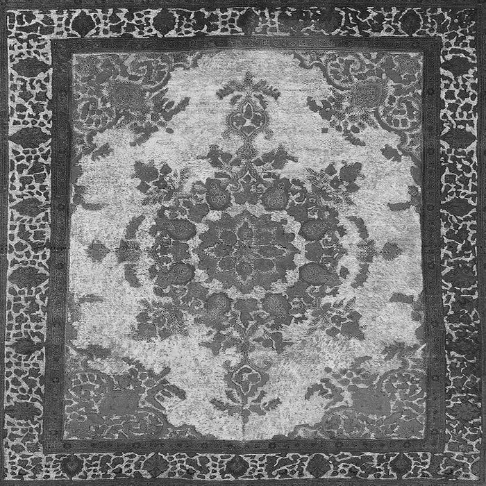 Square Machine Washable Oriental Gray Industrial Rug, wshurb1927gry