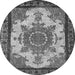 Round Oriental Gray Industrial Rug, urb1927gry