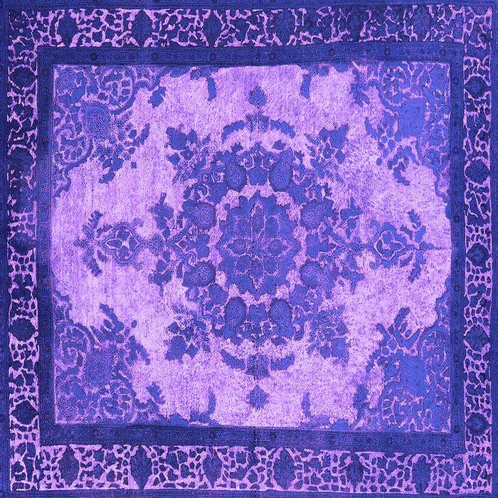 Square Machine Washable Oriental Purple Industrial Area Rugs, wshurb1927pur