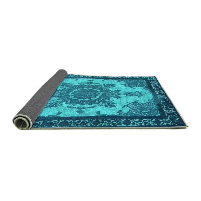 Sideview of Oriental Turquoise Industrial Rug, urb1927turq