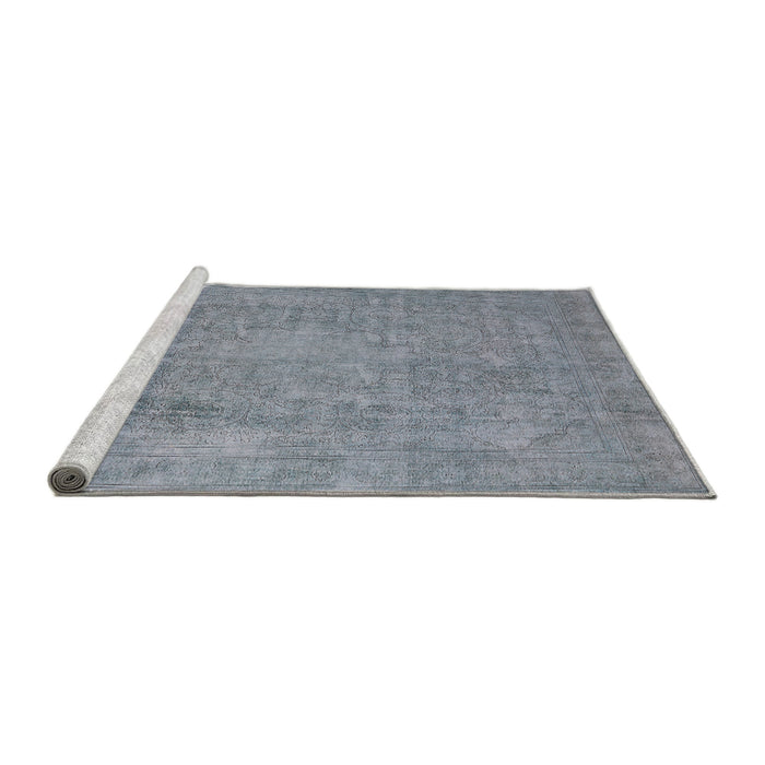 Sideview of Machine Washable Industrial Modern Blue Gray Rug, wshurb1928