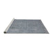 Sideview of Machine Washable Industrial Modern Blue Gray Rug, wshurb1928