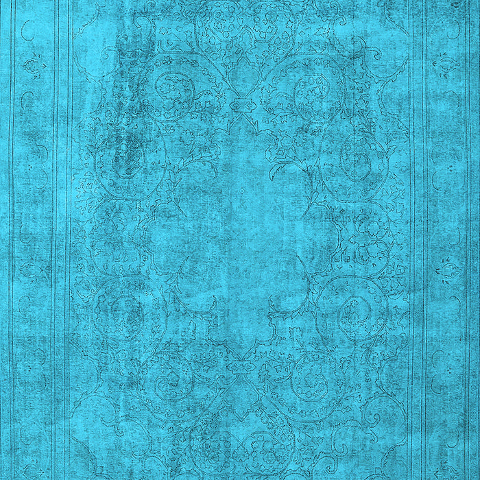Machine Washable Oriental Light Blue Industrial Rug, wshurb1928lblu