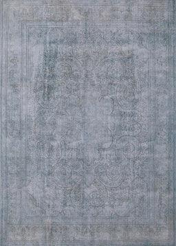 Mid-Century Modern Blue Gray Oriental Rug, urb1928