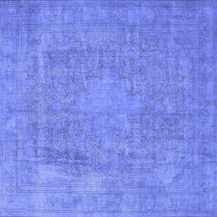 Square Oriental Blue Industrial Rug, urb1928blu
