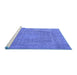 Sideview of Machine Washable Oriental Blue Industrial Rug, wshurb1928blu