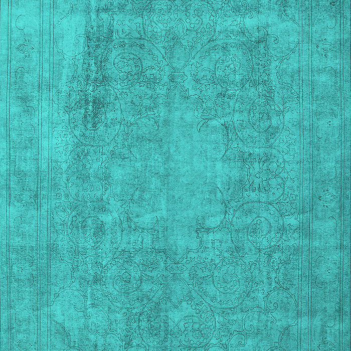 Machine Washable Oriental Turquoise Industrial Area Rugs, wshurb1928turq