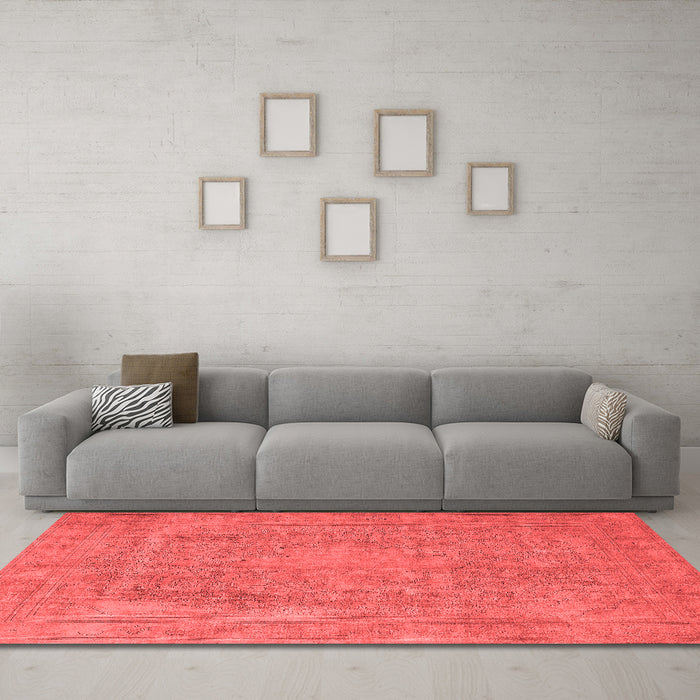 Industrial Red Washable Rugs