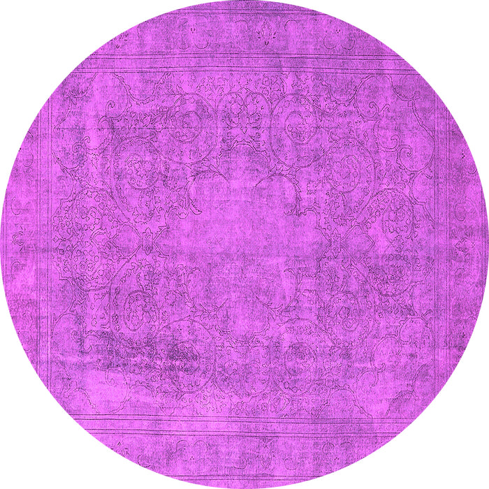 Round Oriental Pink Industrial Rug, urb1928pnk