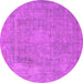 Round Oriental Pink Industrial Rug, urb1928pnk