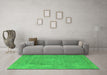 Machine Washable Oriental Green Industrial Area Rugs in a Living Room,, wshurb1928grn