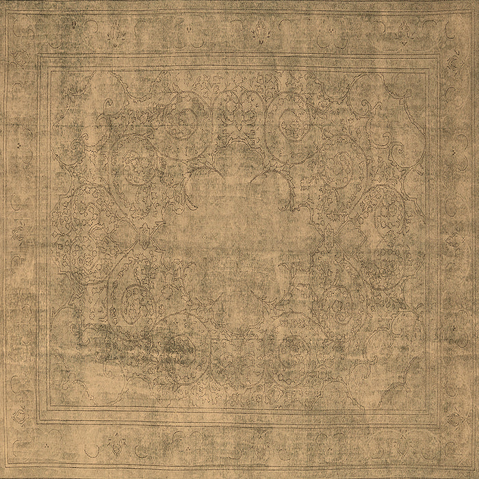 Square Oriental Brown Industrial Rug, urb1928brn
