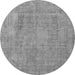 Round Machine Washable Oriental Gray Industrial Rug, wshurb1928gry
