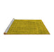 Sideview of Machine Washable Oriental Yellow Industrial Rug, wshurb1928yw