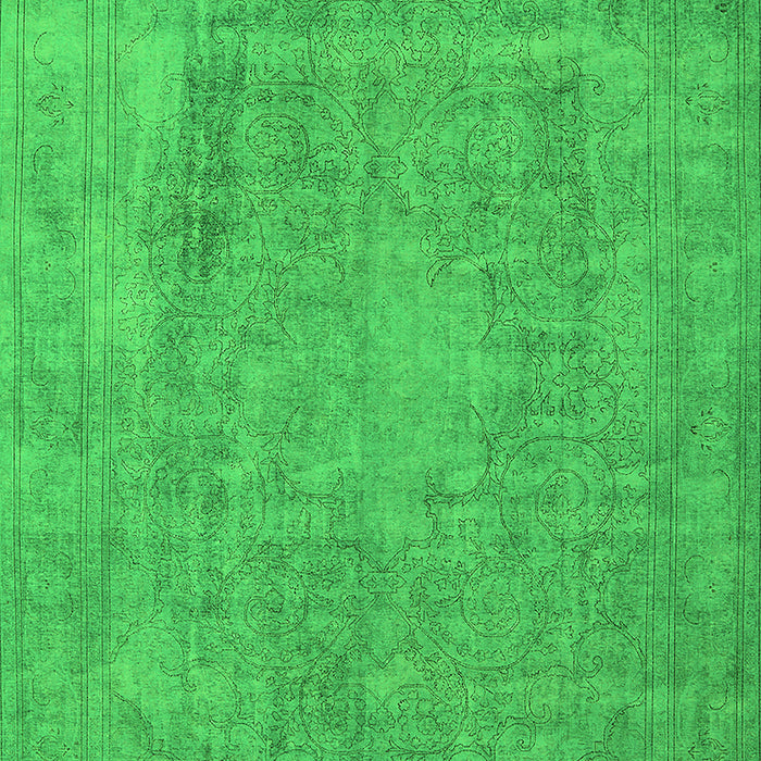 Machine Washable Oriental Green Industrial Area Rugs, wshurb1928grn