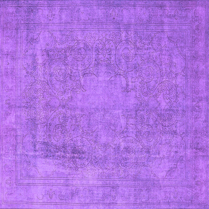 Square Machine Washable Oriental Purple Industrial Area Rugs, wshurb1928pur