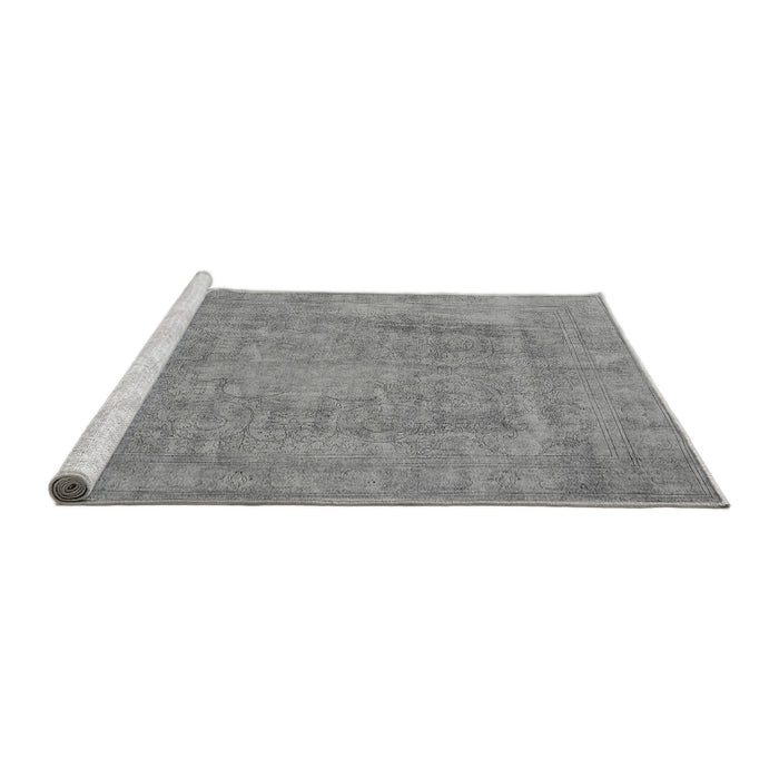 Sideview of Machine Washable Oriental Gray Industrial Rug, wshurb1928gry