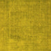 Square Machine Washable Oriental Yellow Industrial Rug, wshurb1928yw