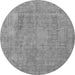 Round Oriental Gray Industrial Rug, urb1928gry