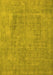Machine Washable Oriental Yellow Industrial Rug, wshurb1928yw