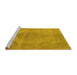 Sideview of Machine Washable Oriental Yellow Industrial Rug, wshurb1929yw