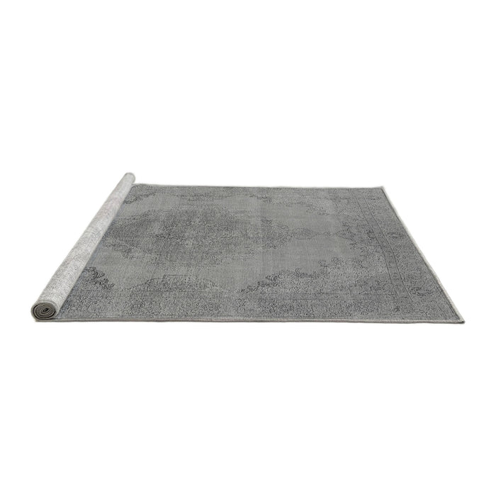 Sideview of Machine Washable Oriental Gray Industrial Rug, wshurb1929gry