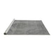 Sideview of Machine Washable Oriental Gray Industrial Rug, wshurb1929gry