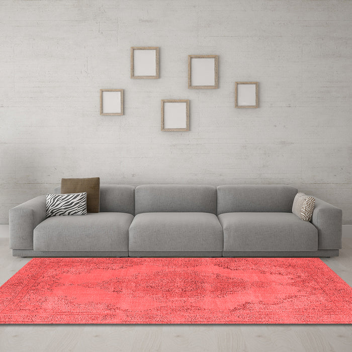 Industrial Red Washable Rugs