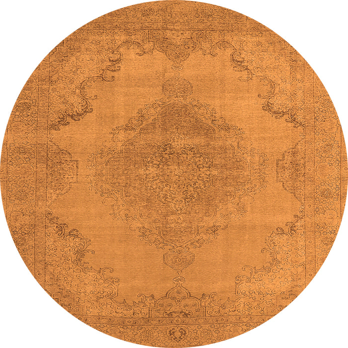 Round Oriental Orange Industrial Rug, urb1929org
