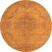 Round Oriental Orange Industrial Rug, urb1929org