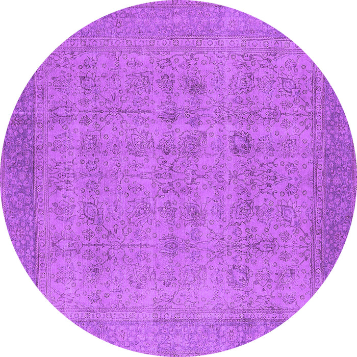 Round Machine Washable Oriental Purple Industrial Area Rugs, wshurb1930pur