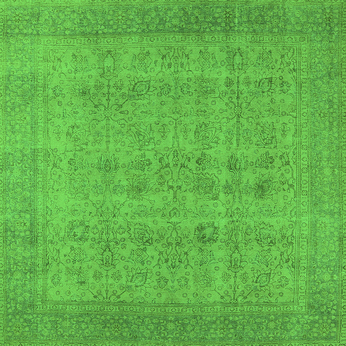 Square Machine Washable Oriental Green Industrial Area Rugs, wshurb1930grn