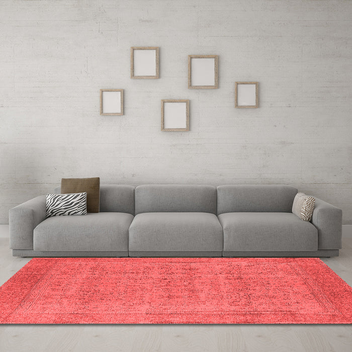 Industrial Red Washable Rugs