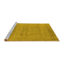 Sideview of Machine Washable Oriental Yellow Industrial Rug, wshurb1930yw