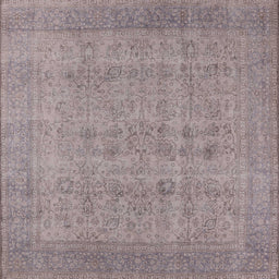 Square Mid-Century Modern Rose Purple Oriental Rug, urb1930