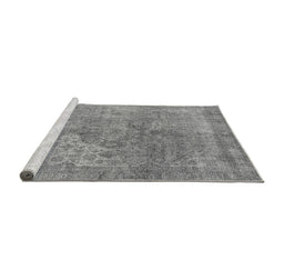Sideview of Machine Washable Oriental Gray Industrial Rug, wshurb1931gry
