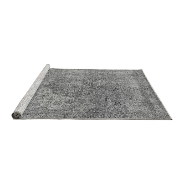 Sideview of Machine Washable Oriental Gray Industrial Rug, wshurb1931gry