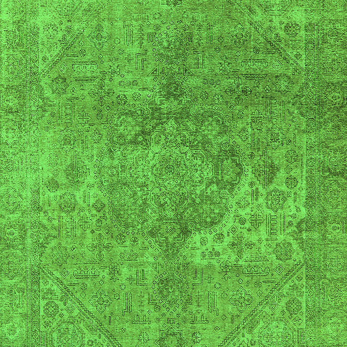 Machine Washable Oriental Green Industrial Area Rugs, wshurb1931grn