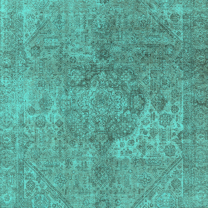 Machine Washable Oriental Turquoise Industrial Area Rugs, wshurb1931turq