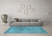 Machine Washable Oriental Light Blue Industrial Rug in a Living Room, wshurb1931lblu