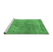 Sideview of Machine Washable Oriental Emerald Green Industrial Area Rugs, wshurb1931emgrn