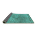 Sideview of Oriental Turquoise Industrial Rug, urb1931turq