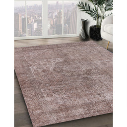 Machine Washable Industrial Modern Khaki Rose Pink Rug in a Family Room, wshurb1931